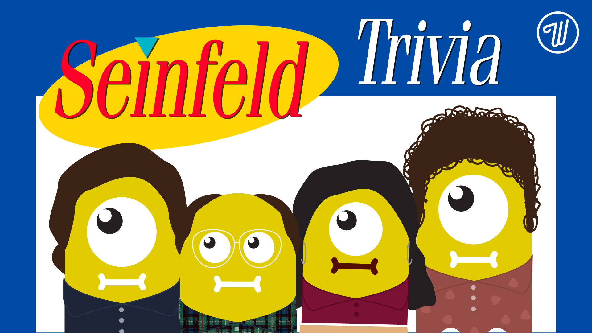 Seinfeld trivia night graphic with Seinfeld-themed aliens